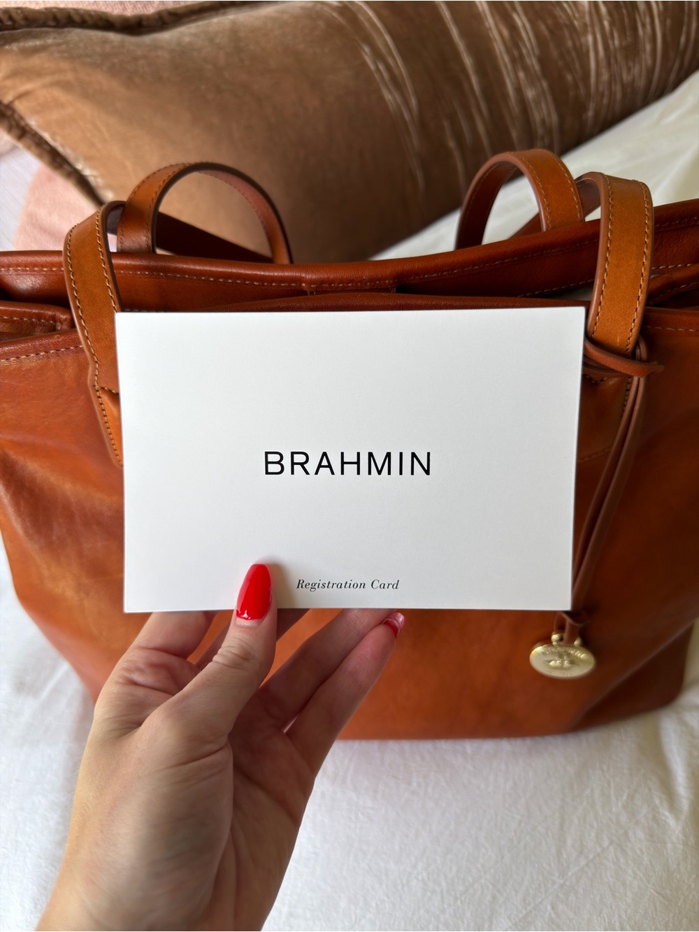 Brahmin Medium Julian Leather Bag In Honey Topsail - Picture 13 of 14